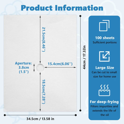 Essential Envelope Fryer Filter Paper For 55L Commercial Deep Fryers 13.6 By 17.3 Inches, detail of dimensions and product info.