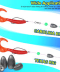 Bullet Sinker Fishing Weights Kit, 29 Pieces With 1/8oz, 3/16oz, 1/4oz And 3/8oz Sizes, Lead Sinkers For Bass, Saltwater And Freshwater, featuring slipsinker and Carolina rig setups.