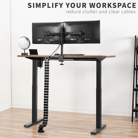 Cable Management Kit With Adjustable Quad Entry Cord Organizer For Home Office Black Keeps Cords Tidy And Outta The Way