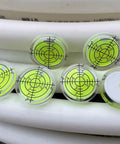 Solid 3 Pack Circular Bubble Level Stickers To Nail Your Alignment Camera Tripod Turntable And Telescope Precision Mounting Gear with clear degree markings.