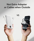 Comparison of All In One Portable Charger With Built In AC Plug And Cables 10000mAh Ultra Slim Power Bank for travel with old chargers