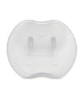Close-up of a transparent outlet plug from Baby Safe Outlet Covers 36 Pack For Easy Home Protection, Outlet Plug Covers For Electrical Sockets.