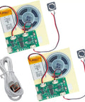 Two Piece Diy Audio Recorder And Player Kit Providing Usb Type C Connectivity For Effortless Music Upgrades No Sweat Setup With Built Speaker Battery And Control Buttons Ideal For Creating Custom Voice Tracks And Personalized Greeting Cards That Totally with speaker, control button, and USB cable.