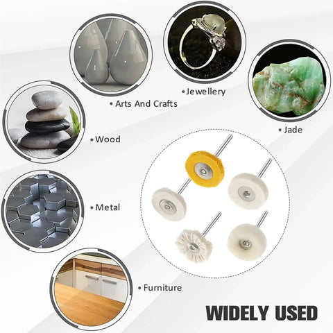Go To Mini Drill Abrasive Buffing Kit With Nylon Fiber Polishing Wheels for arts, jewelry, wood, metal, jade, and furniture