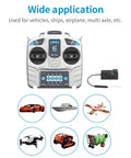 Microzone MC6C 2.4GHz 6CH Remote Controller For RC Airplane Drone Multirotor Car Boat Mode 1 with MC6RE Receiver, applications shown