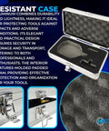 Hiatsu VMH-75 digital vacuum gauge in aluminum transport case, opened to reveal foam-padded interior