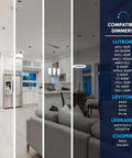 Modern kitchen featuring 12-Pack 4 Inch Square LED Recessed Lights J Box 1000 Lumens 5CCT Fire Rated Wet Rated Dimmable Black Trim.