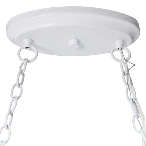 Ceiling mount with chains for Two-Light Kitchen Pot Rack With Down Lights In Brushed Nickel Finish, 35.5 Inch Long
