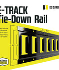 Rock Solid E Track Tie Down Rail Kit Four Pack Three Foot Heavy Duty Steel Tracks Powder Coated Black for secure cargo in trucks.