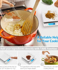 Digital Kitchen Scale With 3000G Capacity And One Hundredth Ounce And One Tenth Gram Precision Pocket Coffee Scale in use for cooking