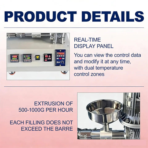 Kickstart Your Maker Rig With Slick 1000W Filament Extruder showing real-time control panel for extrusion parameters.
