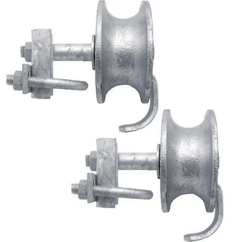 Heavy Duty Chain Link Gate Track Wheel Roller Set For 2 Inch Gate Frames And 1-5/8 Inch Track Pipe Two Wheels Included For Smooth Rolling And Built To Last On Outdoor Gate Posts