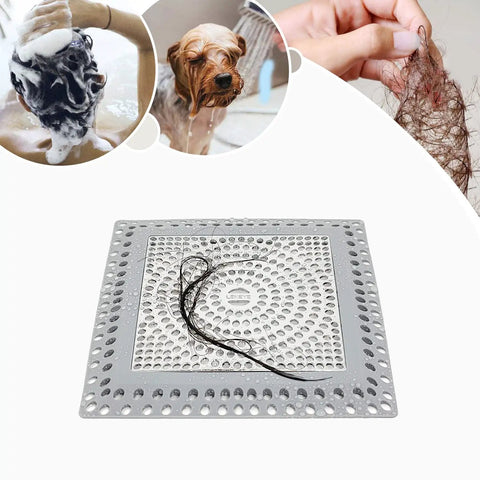 Shower Drain Hair Catcher And Strainer Cover For Stainless Steel And Silicone Drainage No Fuss Filter Trap with hair sample