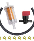 Fuel Line Filter Shut Off Valve Kit For Riding Lawn Mowers And Compact Tractors One Quarter Inch Inline Filter Set Compatible