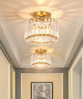 Brass Semi Flush Ceiling Light Fixture Chandelier For Hallways Dining Rooms Foyers Living Rooms Bedrooms And Entryways Dope Modern Sparkle