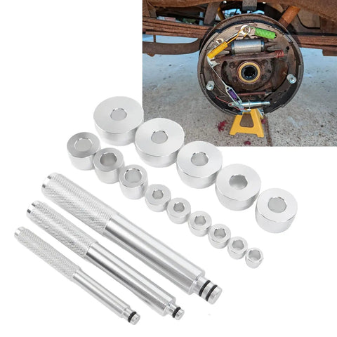 17 Piece Bearing Press Kit With Aluminum Alloy Universal Bearing Race And Seal Driver Includes 14 Double Sided Adapters