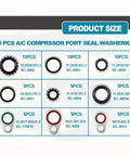 60 Piece AC System Compressor Gasket Seals Kit With 9 Sizes Bonded Seal Washers For Air Conditioning Port Seals product sizes