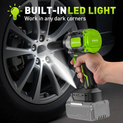 WorkBless 1/2 Inch Cordless Impact Wrench With Brushless Motor For Makita Battery Tool Only High Torque 850Nm Powerful Driver For Tough Bolts And Lug Nuts Heavy Duty Car Tire Repair Job