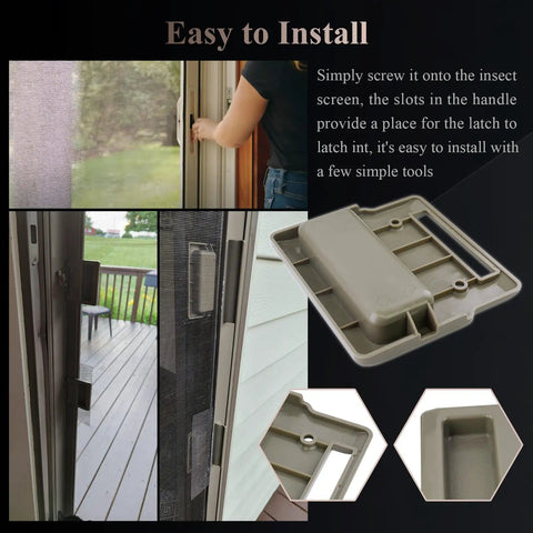 Stone Screen Hardware Kit For A-Series Patio Doors That Glide And Swing, focus on sliding screen pull plate installation