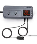 Dual Stage Temperature And Humidity Controller ITC 608T For Greenhouses And Reptile Habitats, 1800W ETL Listed Outlet Thermostat With Sensor