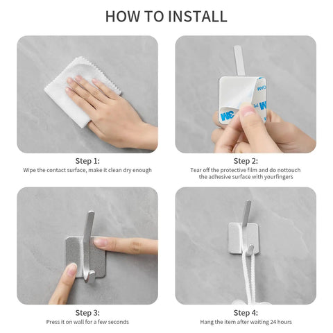 Hella Heavy Duty Adhesive Wall Hooks With 30 Pound Capacity Waterproof Setup For Bathroom Towels And Coats No Sweat No Drill Damage Free Mounting For Apartment Renters And Dorms Matte Black Four Pack