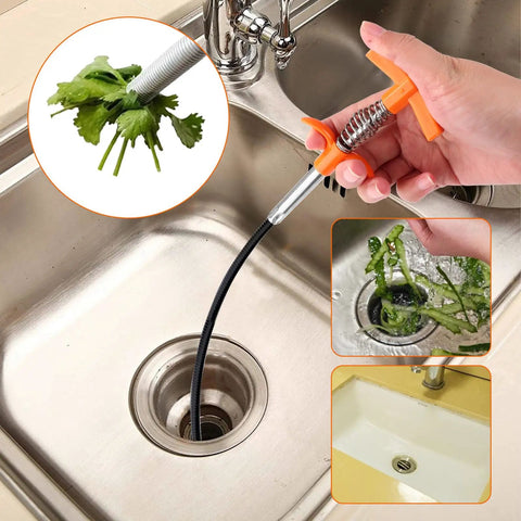 63 Inch Drain Snake Hair Clog Remover Tool With Flexible Grabber Claw Reach For Kitchen Sink Toilet Shower Tub Drains Unclog Hairy Clogs Fast No Fuss Durable Spring Steel Reacher Cleaner For Sewer And Drain