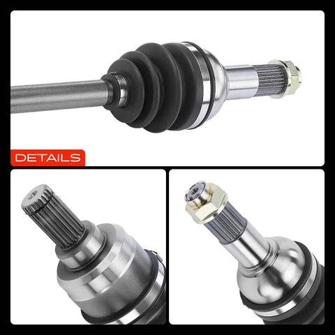 Heavy Duty Rear CV Axle Shaft Assembly Driver Or Passenger Side With Abs Wiring Plug And Play Fits Yamaha Grizzly 550 700 Kodiak 450 700 No Sweat Installation close-up of shaft details