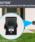 10 Pack Outdoor Outlet Covers For GFCI And Decorator Receptacles, Weatherproof With Auto Closing Lid, Black, 1-Gang Standard Size