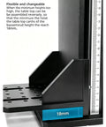 Close-up of the base of Heavy Duty Precision Z Axis Linear Slide With Long Travel Lab Lifting Platform showing 18mm height adjustment.