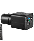 Top Tier 1080p 60fps Usb3.0 Hdmi Dual Output Digital Security Camera showing rear ports and remote control for easy access.