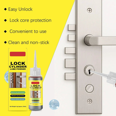 Lock Cylinder Lubricant Powder for Dry Key Operation and Jam Prevention, Powder Key Lubricant for Locks, 8g Pack Now