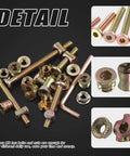 128Pcs M6 Wood Hardware Kit for Baby Cribs with hex socket cap bolts, barrel nuts, threaded inserts, flange nuts and Allen wrench