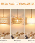 Handcrafted Boho Plug In Pendant Light With Artisan Woven Shade, Easy Three Way Switch, Extended Cord For Serious Chill Living Room Aura And Definitely Solid Decor Flex Year Round with three shade modes.