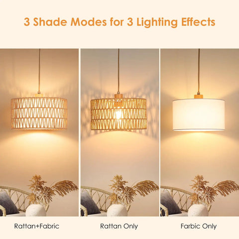 Handcrafted Boho Plug In Pendant Light With Artisan Woven Shade, Easy Three Way Switch, Extended Cord For Serious Chill Living Room Aura And Definitely Solid Decor Flex Year Round with three shade modes.