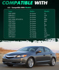 Graphic showing compatibility of 15mm Wheel Spacers Four Pack 5x4.5 Bolt Pattern 64.1mm Hub Bore 12x1.5 Studs with Honda and Acura models.