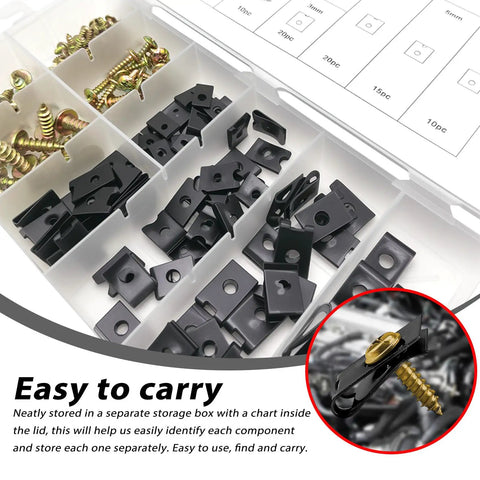 Shop Grade Automotive Screw And U Nut Clip Assortment Kit For Car Dash Door Panel Repair Heavy Duty Rust Resistant Fasteners in organizer