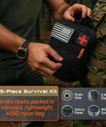 All-In-One 175-Piece Survival Kit With First Aid for Outdoor Adventures and Emergencies in black MOLLE bag