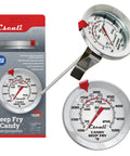 Stainless Steel Deep Frying And Candy Thermometer With Pot Clip, 5 Inch Probe, 100 To 500 Degrees Fahrenheit Range, NSF Certified