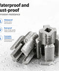 Close-up of 2-In-1 Pipe Threading Tool For PPR PVC Pipes Internal External Thread Cutter showcasing waterproof and rust-proof features.