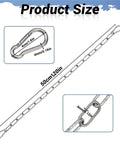Stainless Steel Gate Chain Lock 20 Inch Heavy Duty Outdoor Fence Security for Gates Camping and Pet Protection, with hooks