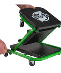 C2036DG Convertible Mechanic Creeper Converts To Seat With 300 Lb Capacity Black And Green Easy Roll Six Swivel Casters