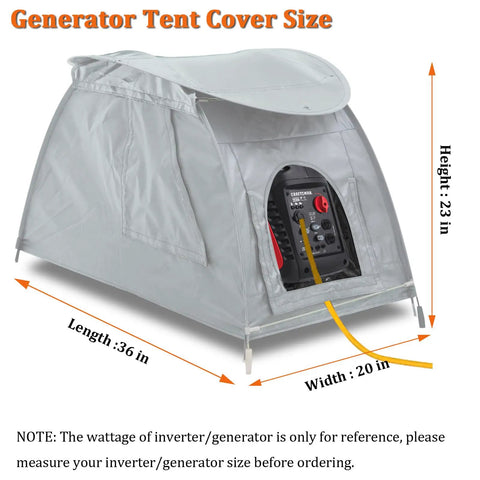 Portable Weatherproof Generator Shelter Tent For Rain Heavy Duty 600D Oxford Cover With Arch Frame And Double Roof Gray
