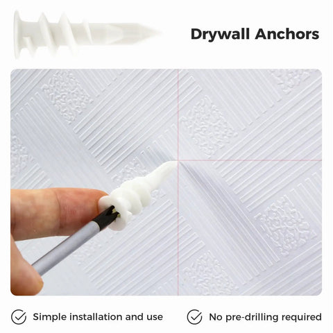 Installing a 200 Piece Self Drilling Drywall Anchors Kit With 100 Self Tapping Screws For Drywall Mounting on wall