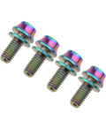 Colorful anodized titanium bicycle bottle cage bolts with washers