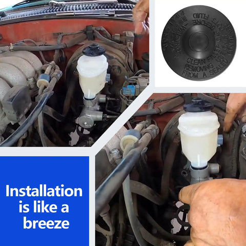 Brake Master Cylinder Fluid Reservoir Cap Drop-In Replacement That Seals And Protects Brake Fluid shown in engine installation