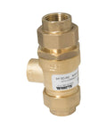 9D Series 3/4 In Brass Dual Check Valve Backflow Preventer With Union Female NPT Inlet To Female NPT Outlet Intermediate Atmospheric Vent Compact Vertical Or Horizontal Easy Install, brass construction, side view