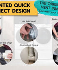 90 Degree Dryer Vent Hose Connector Kit For Tight Spaces With Space Saving Elbow And Hose, Toolless No Fuss DIY Installation steps