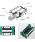 HG25 Linear Slider Rail Kit With 1500mm Length And Two HGH25CA Square Bearing Blocks For CNC Machines Pro Grade Heavy Duty Precision Linear Guide System For Smooth Motion And High Stability, ball block diagram