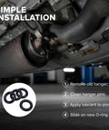 Exhaust Rubber Hanger Kit Universal 4 Pack Insulator Bracket Bushing Mount Heavy Duty Durable High Density Rubber installation