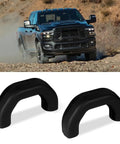 Custom Molded Silicone Tow Hook Covers For Ram 2500 3500 2019 2026 Front Tow Hitch Cover Black 2 Piece Set on truck